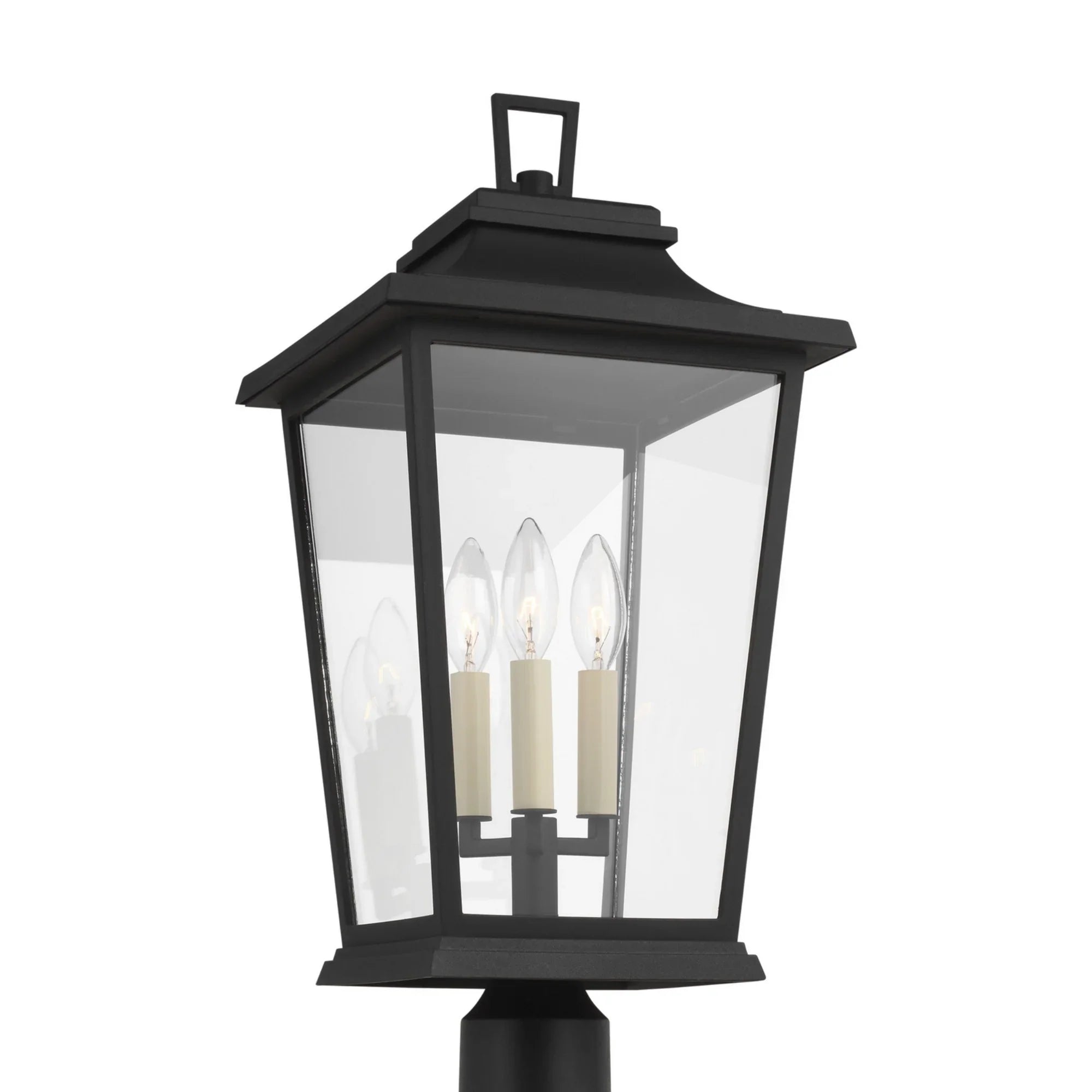 Warren 23" 3-Light Post Lantern, Textured Black Finish - Bees Lighting