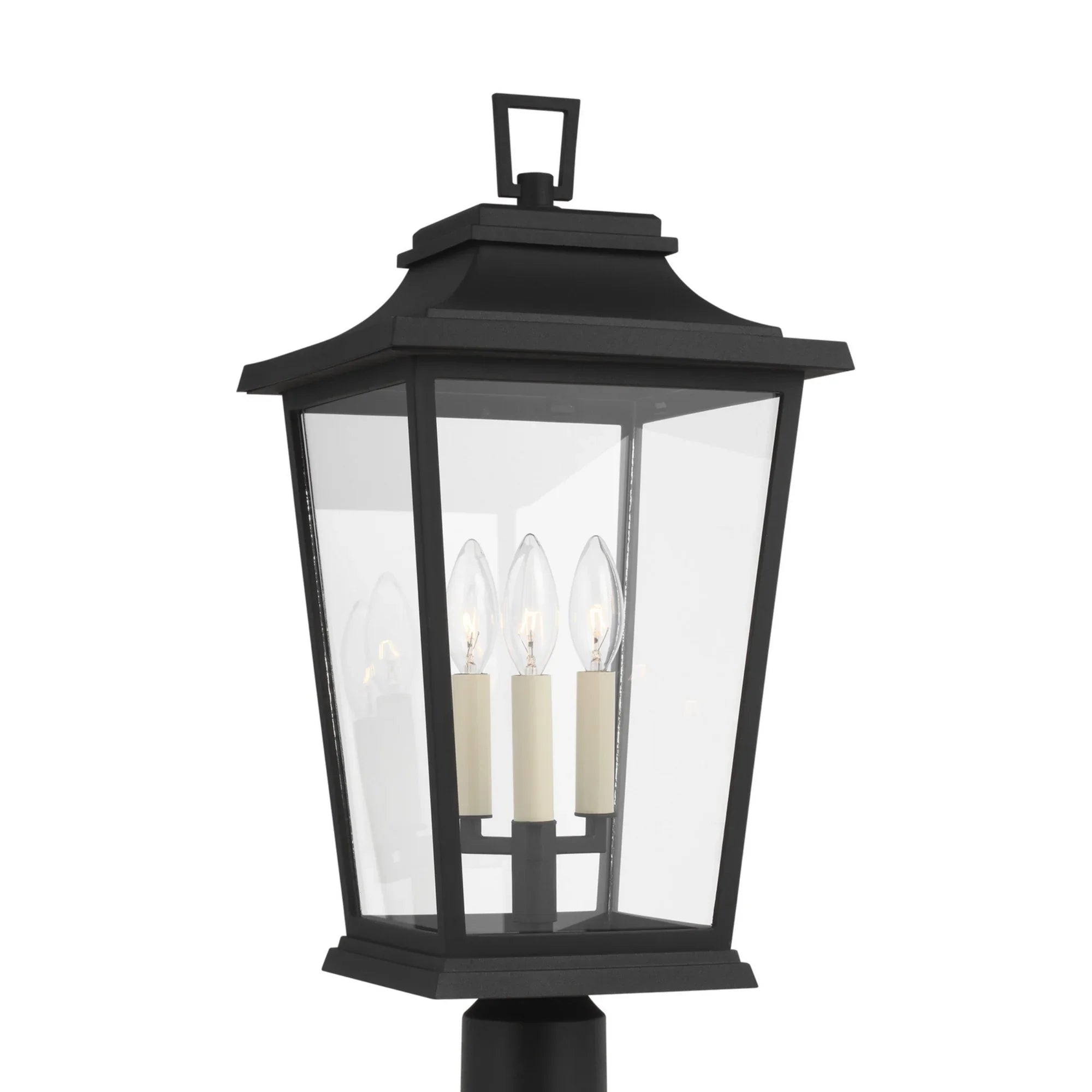 Warren 23" 3-Light Post Lantern, Textured Black Finish - Bees Lighting