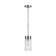 Garrett 6" Medium Cylinder Pendant, Polished Nickel Finish - Bees Lighting