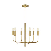 Brianna 24" 6-Light Small Chandelier, Burnished Brass Finish - Bees Lighting