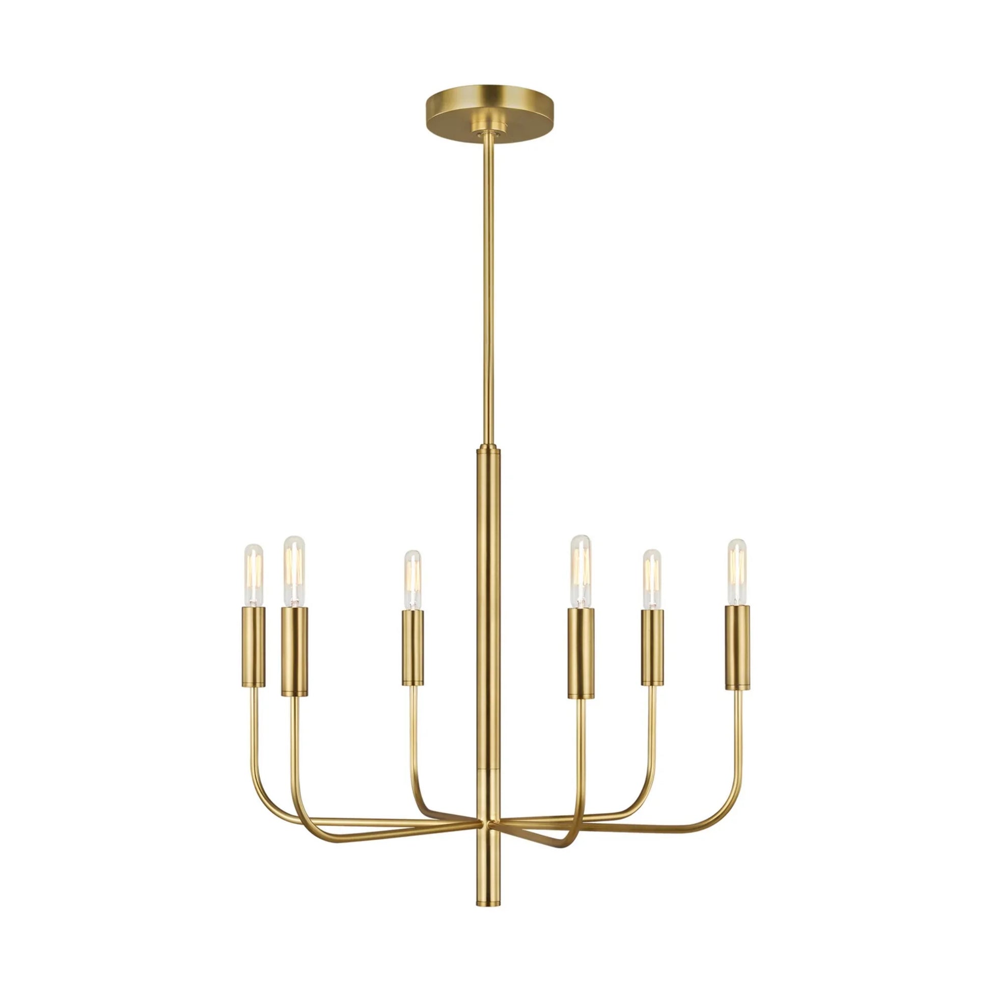Brianna 24" 6-Light Small Chandelier, Burnished Brass Finish - Bees Lighting