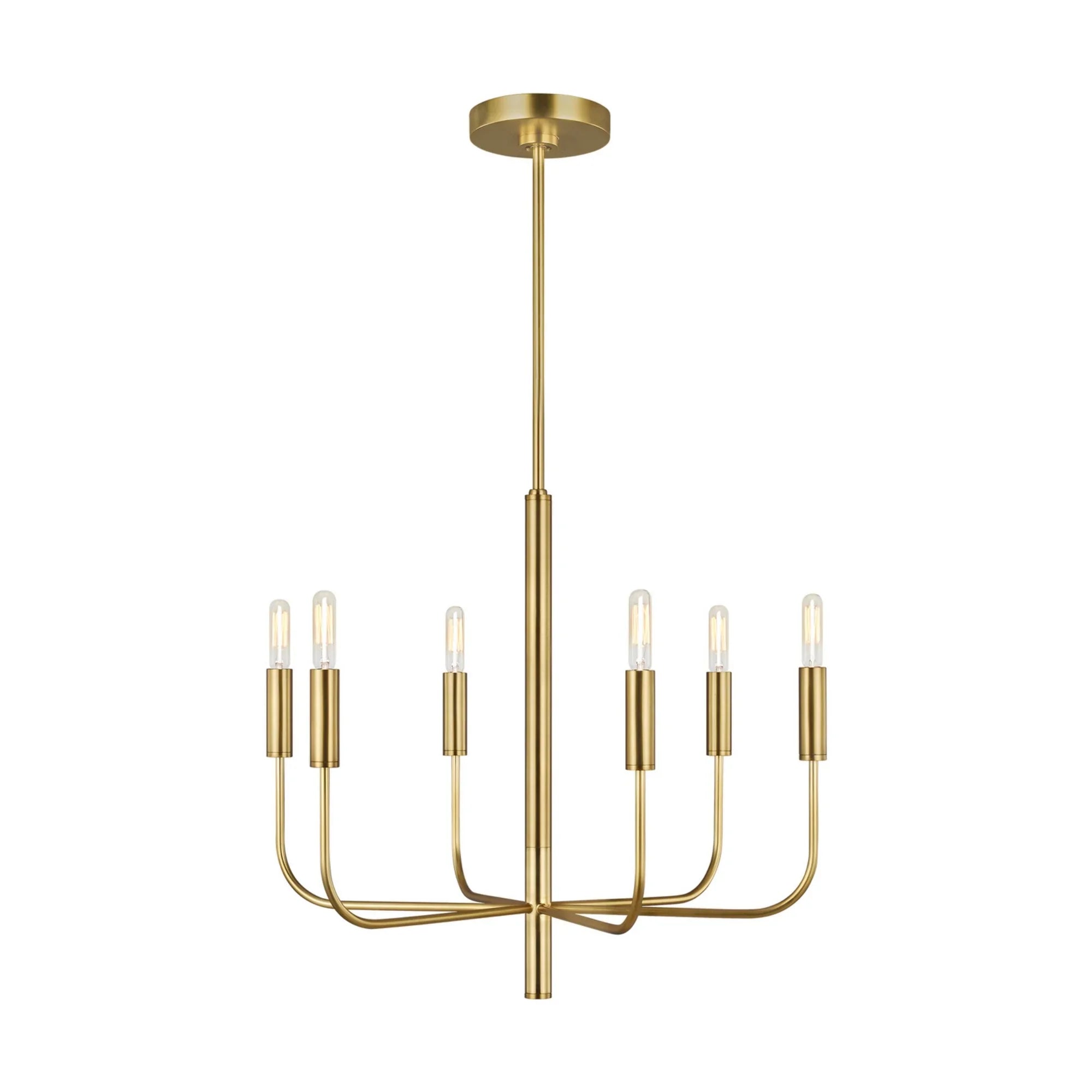 Brianna 24" 6-Light Small Chandelier, Burnished Brass Finish - Bees Lighting