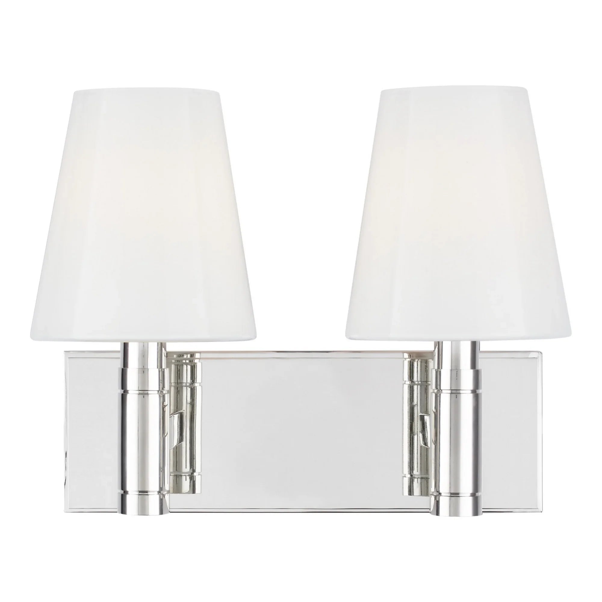 Beckham Classic 13" 2-Light Bathroom Vanity, Polished Nickel Finish - Bees Lighting