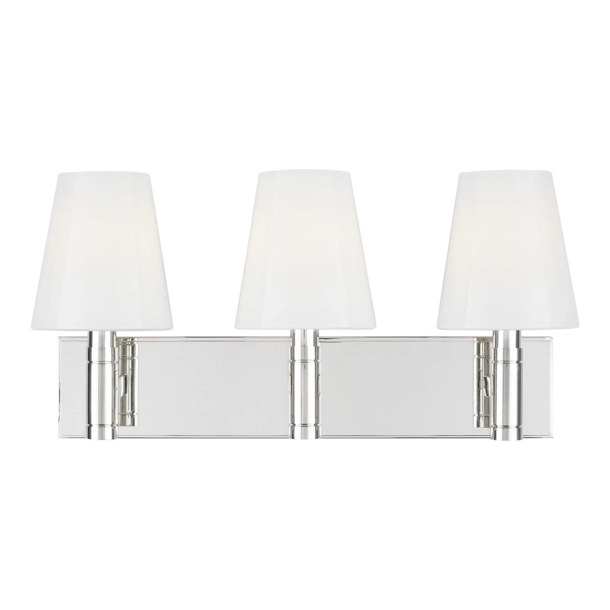 Beckham Classic 21" 3-Light Bathroom Vanity, Polished Nickel Finish - Bees Lighting