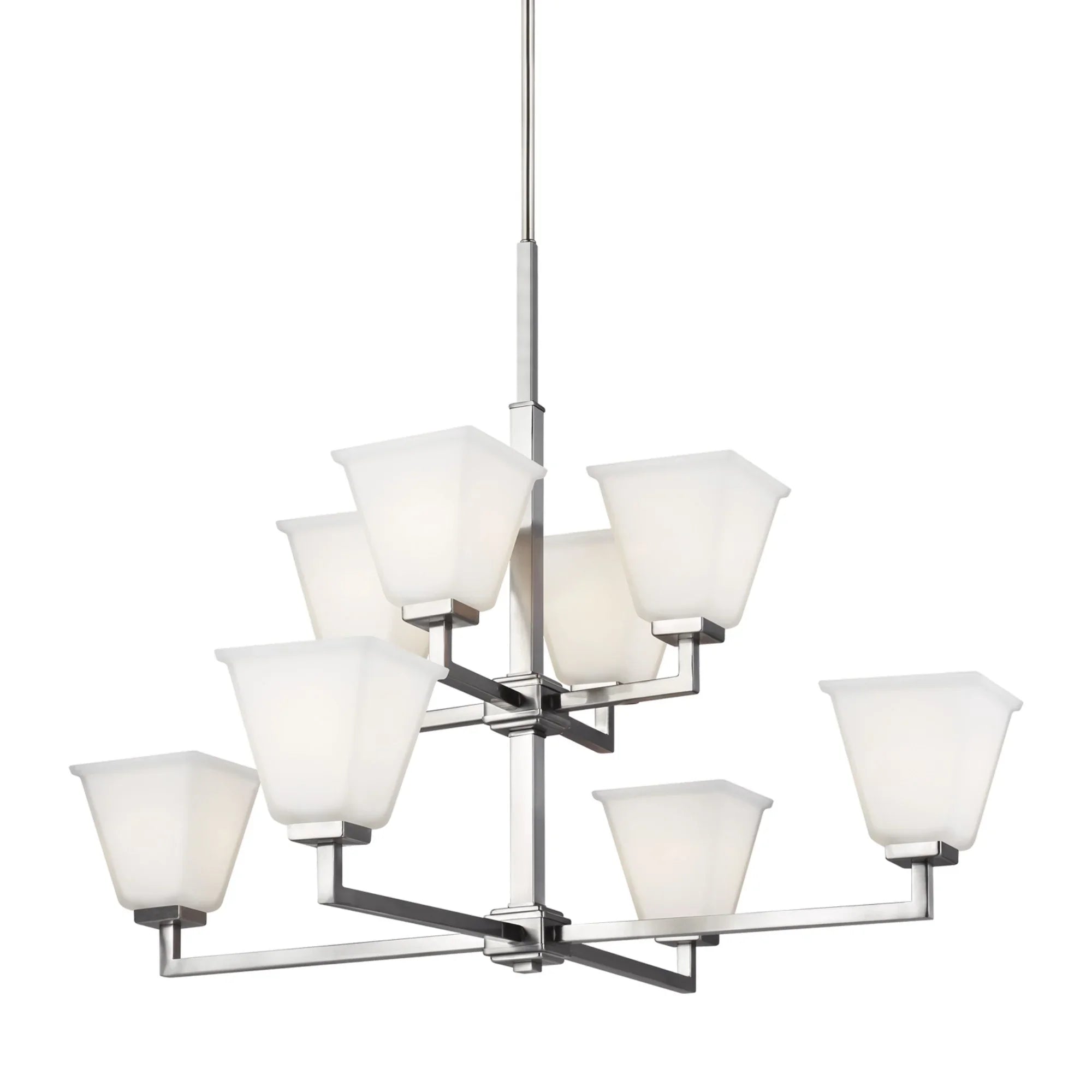 Ellis Harper 36" 8-Light Chandelier, Brushed Nickel Finish - Bees Lighting