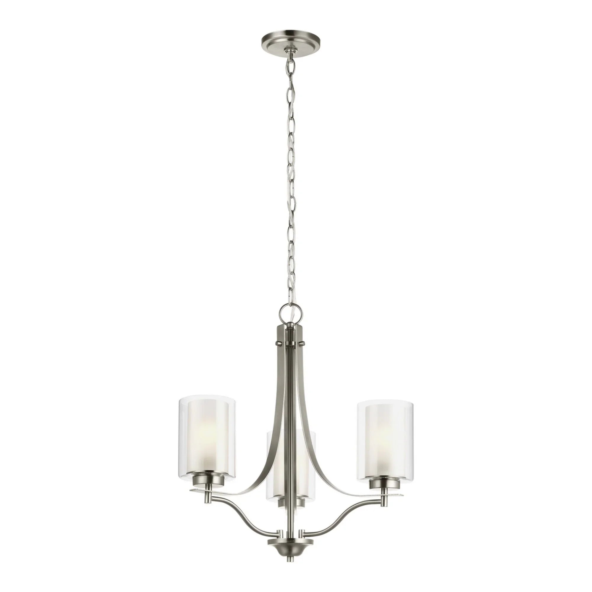 Elmwood Park 21" 3-Light Chandelier, Brushed Nickel Finish - Bees Lighting