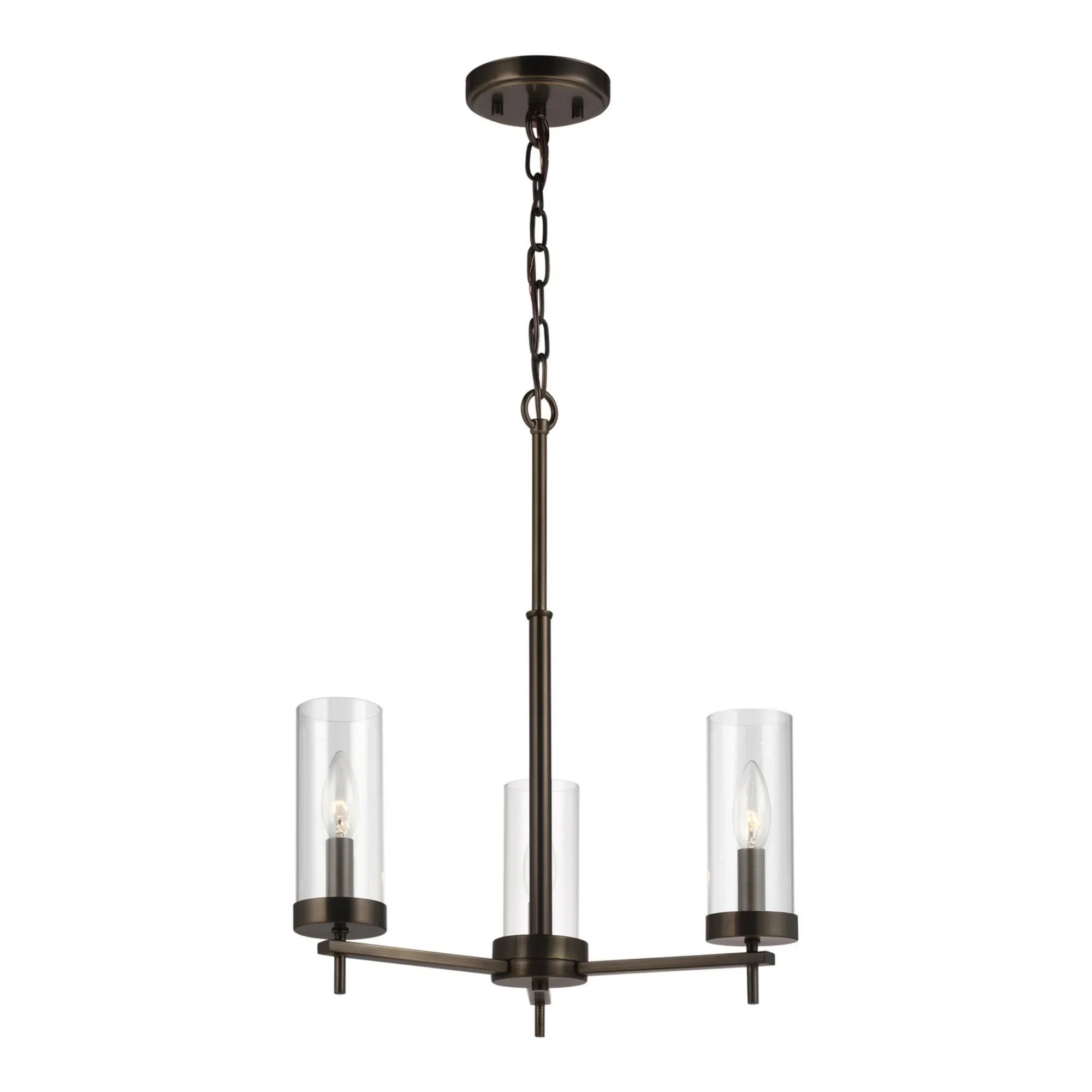 Zire 18" 3-Light LED Chandelier, Brushed Oil Rubbed Bronze Finish - Bees Lighting
