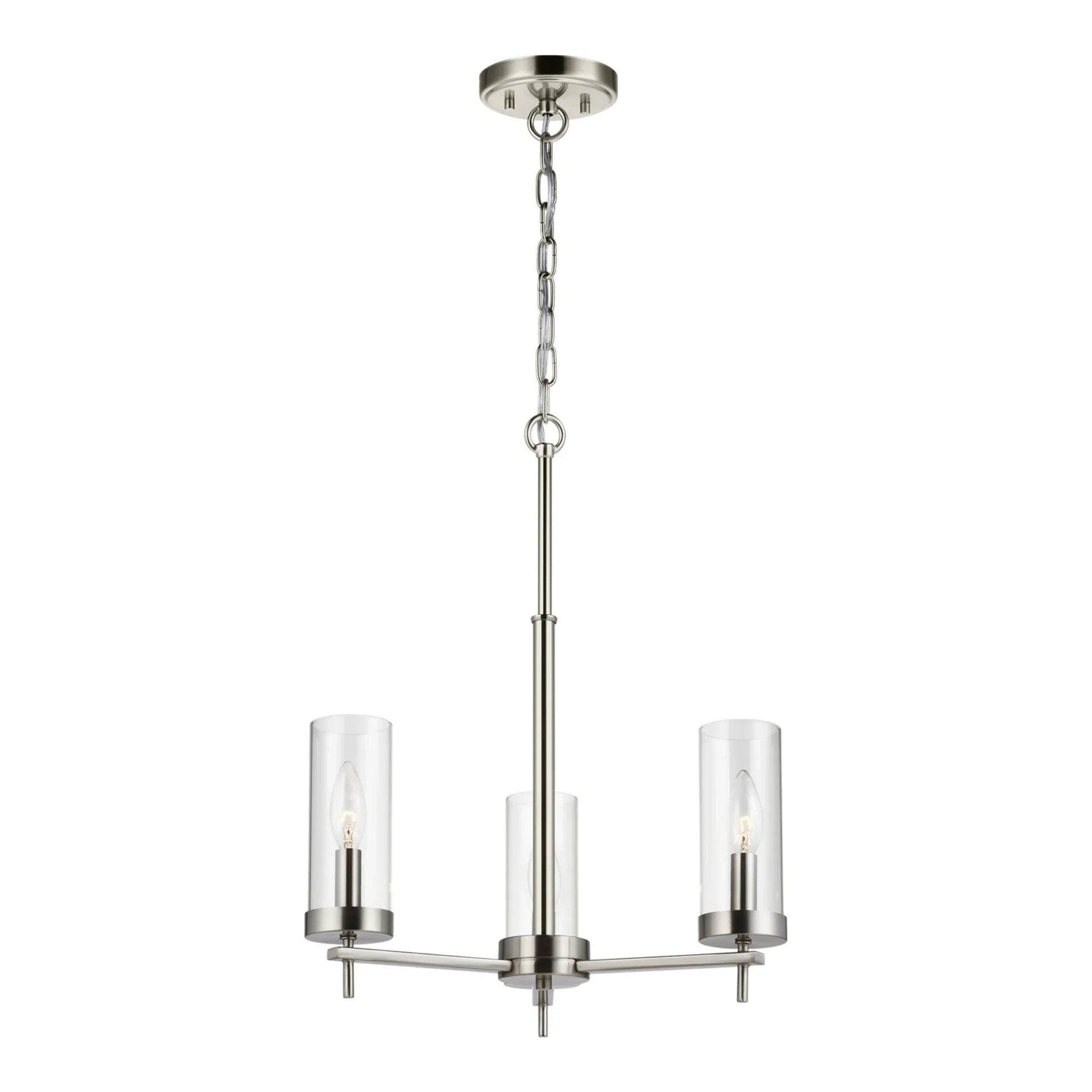 Zire 18" 3-Light LED Chandelier, Brushed Nickel Finish - Bees Lighting