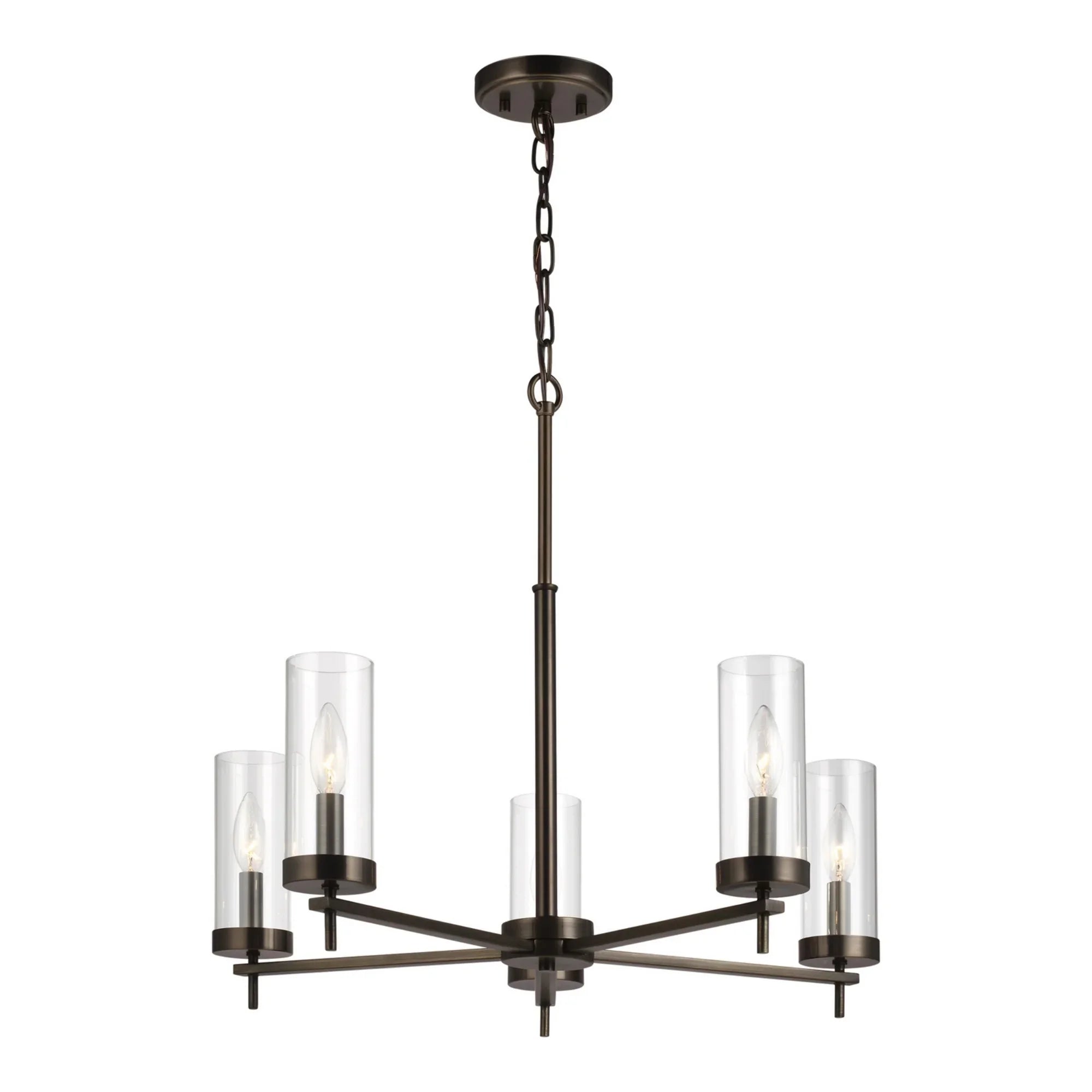 Zire 26" 5-Light LED Chandelier, Brushed Oil Rubbed Bronze Finish - Bees Lighting