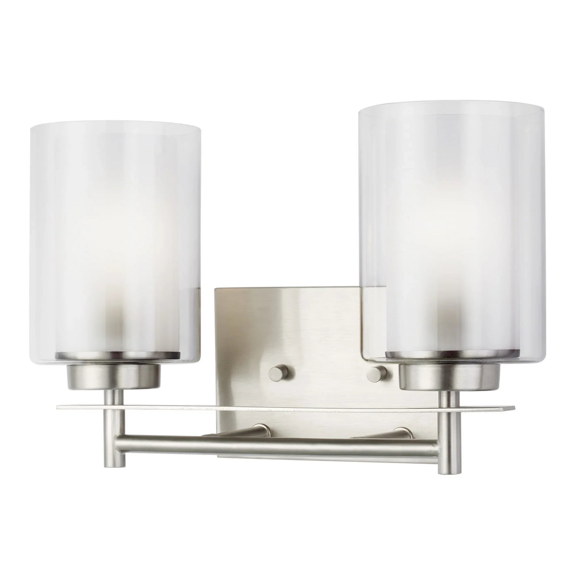 Elmwood Park 13" 2-Light LED Bathroom Vanity, Brushed Nickel Finish - Bees Lighting