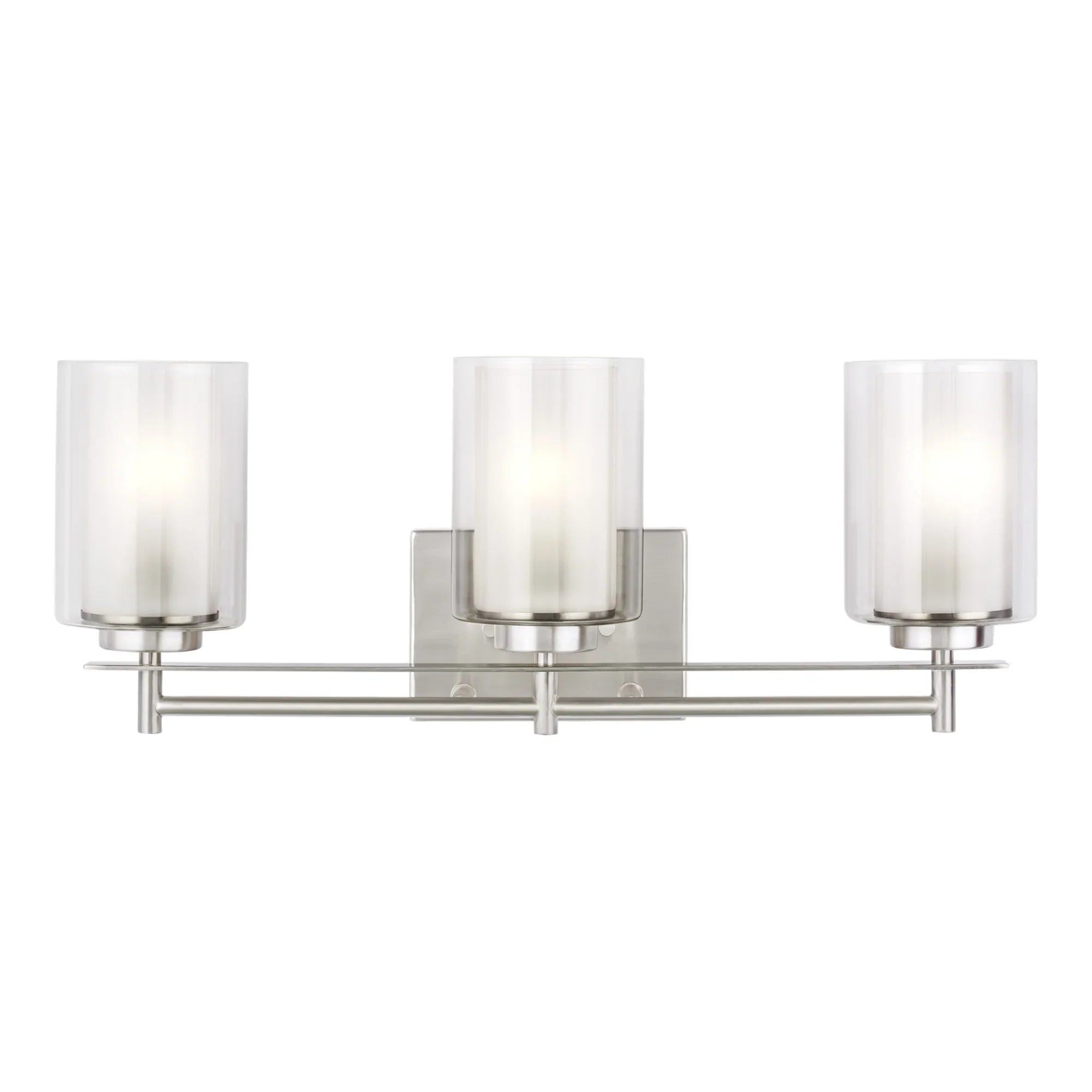 Elmwood Park 22" 3-Light Bathroom Vanity, Brushed Nickel Finish - Bees Lighting