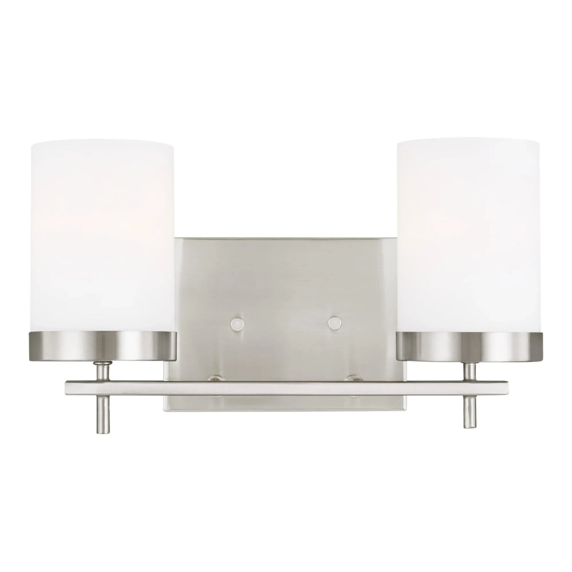 Zire 14" 2-Light Bathroom Vanity, Brushed Nickel Finish - Bees Lighting