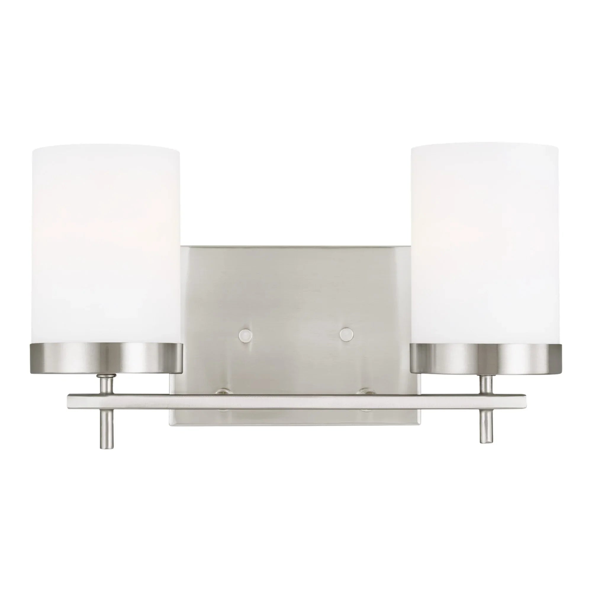 Zire 14" 2-Light Bathroom Vanity, Brushed Nickel Finish - Bees Lighting