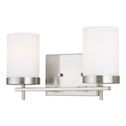 Zire 14" 2-Light LED Bathroom Vanity, Brushed Nickel Finish - Bees Lighting