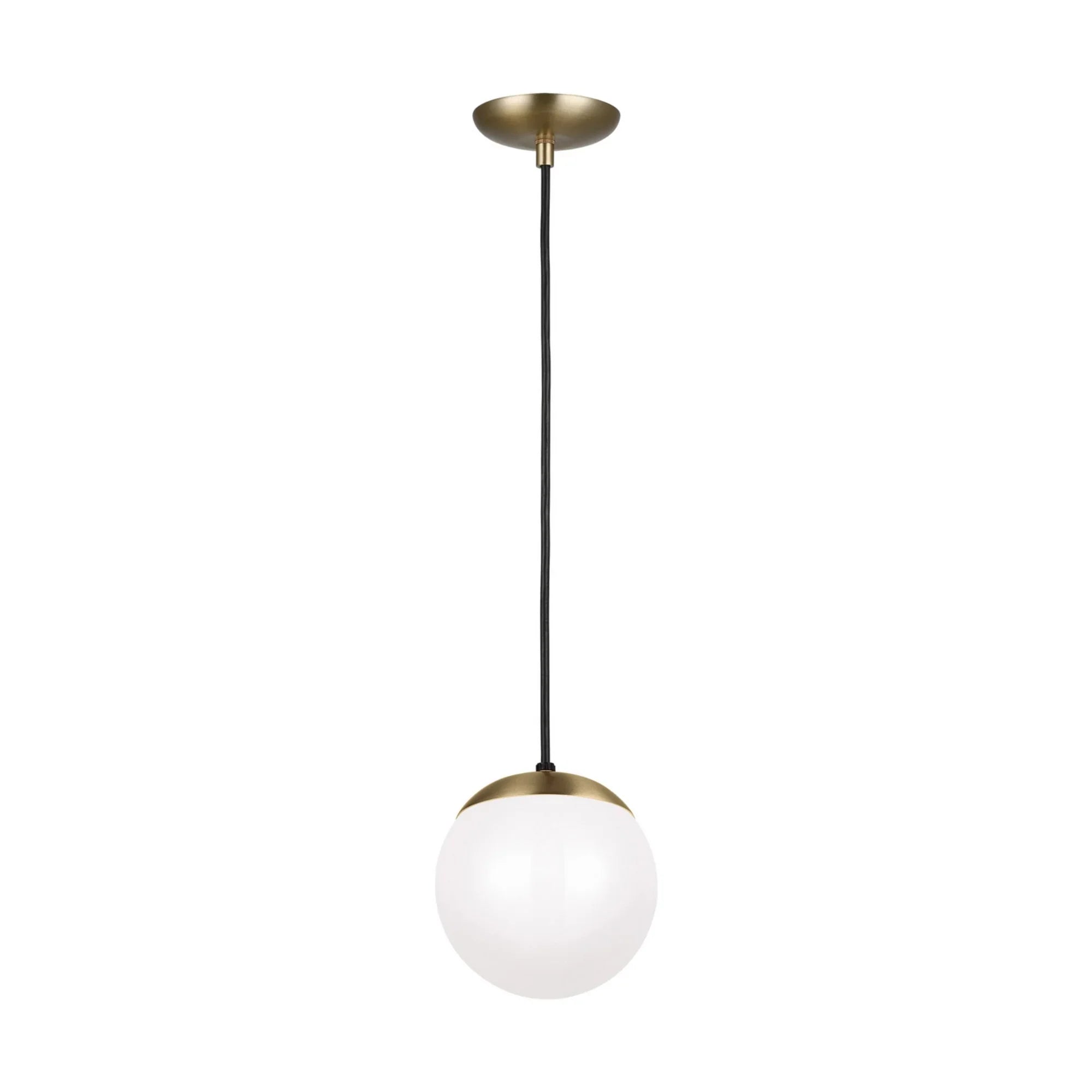 Leo Hanging Globe 8" Small Pendant, Satin Brass Finish - Bees Lighting