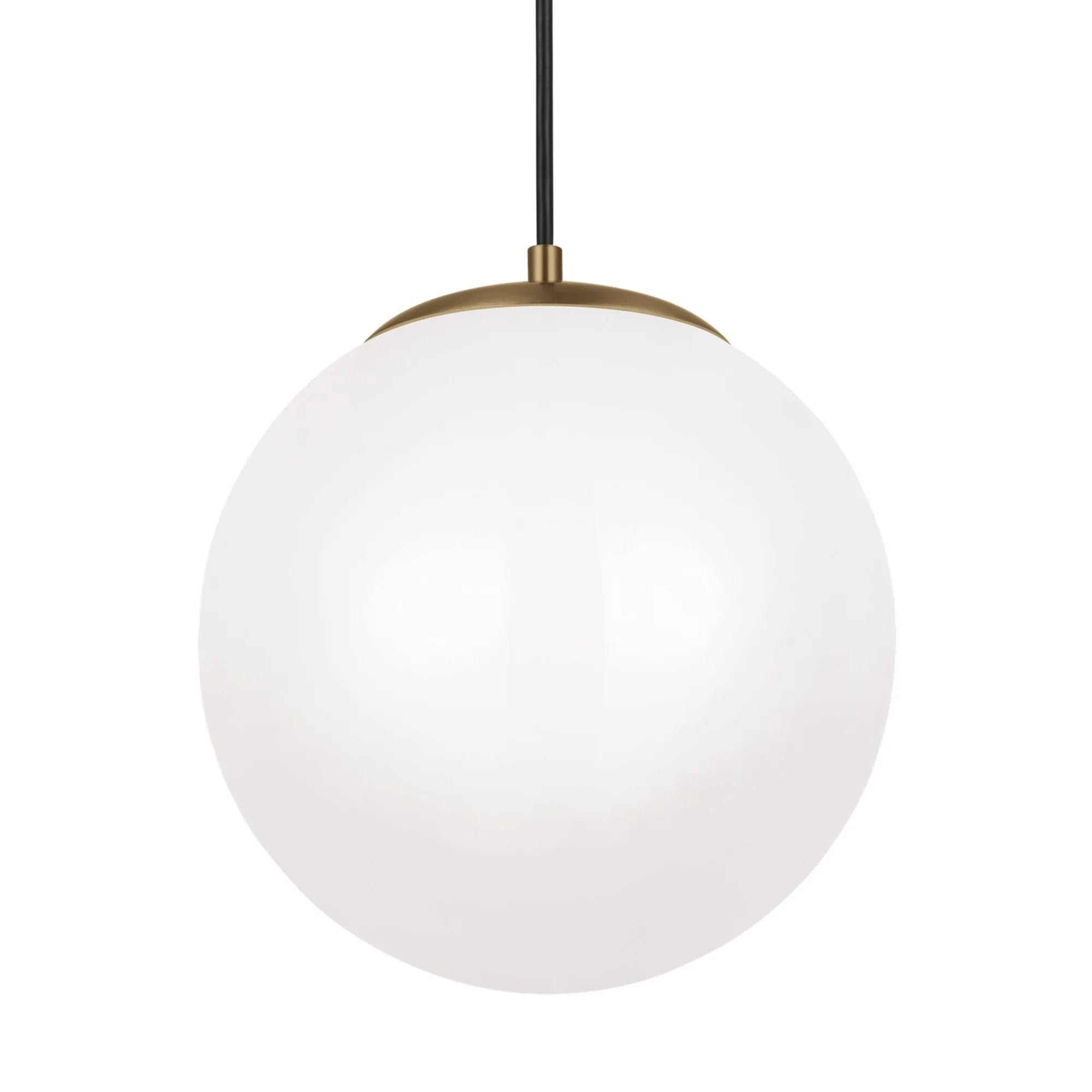 Leo Hanging Globe 12" Integrated LED Large Pendant, Satin Brass Finish - Bees Lighting