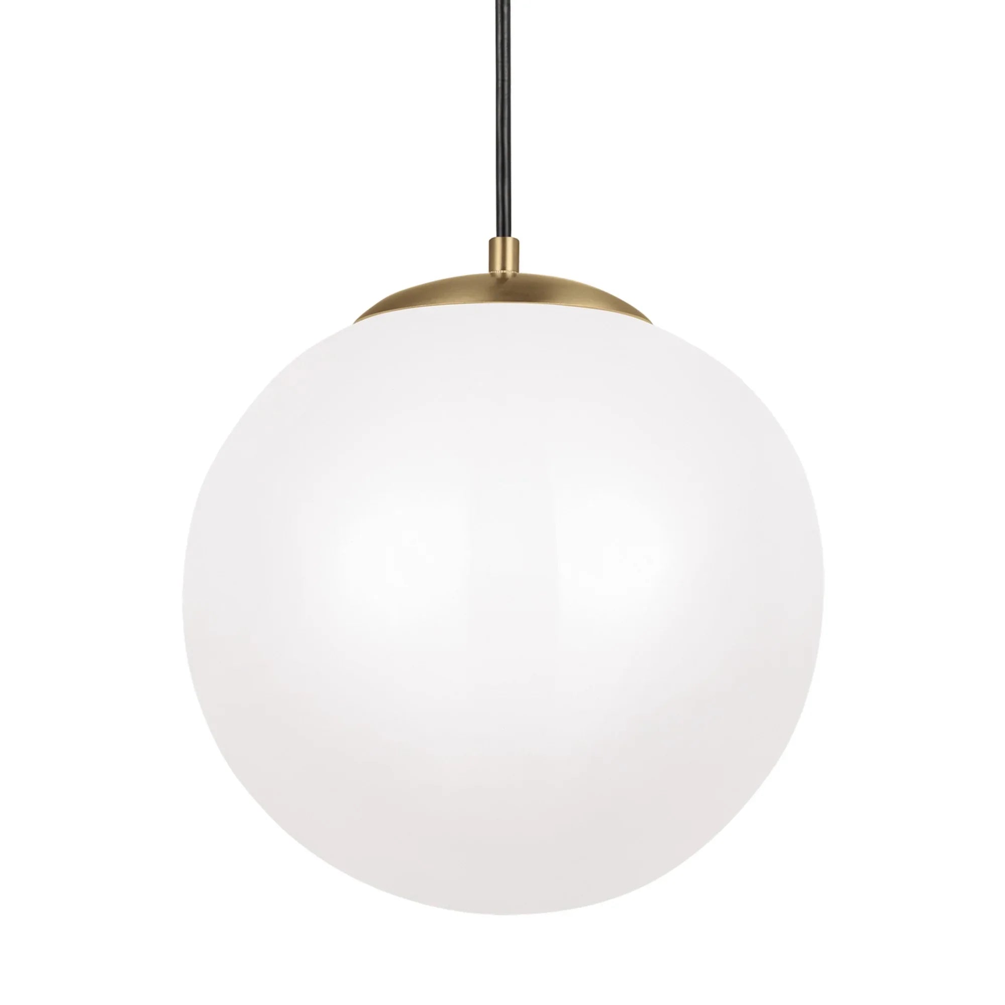 Leo Hanging Globe 14" Integrated LED X-Large Pendant, Satin Brass Finish - Bees Lighting