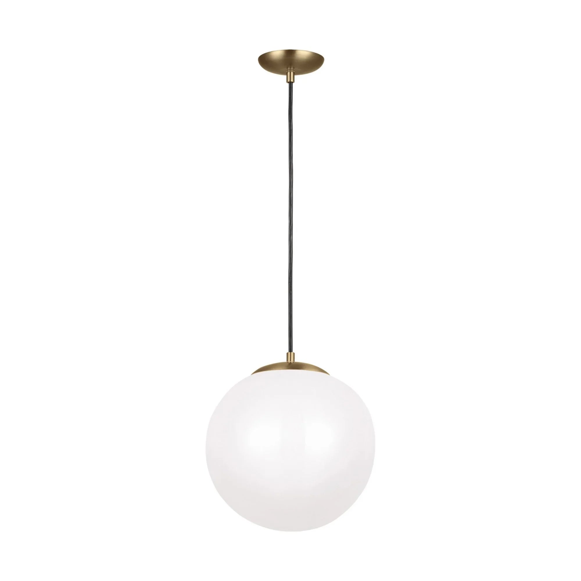 Leo Hanging Globe 14" Integrated LED X-Large Pendant, Satin Brass Finish - Bees Lighting