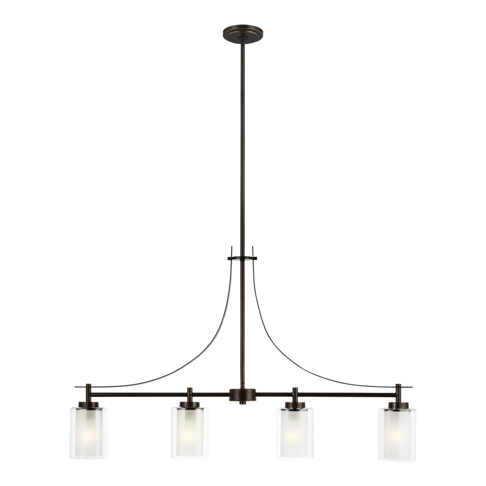 Elmwood Park 40" 4-Light Linear Pendant, Bronze Finish - Bees Lighting