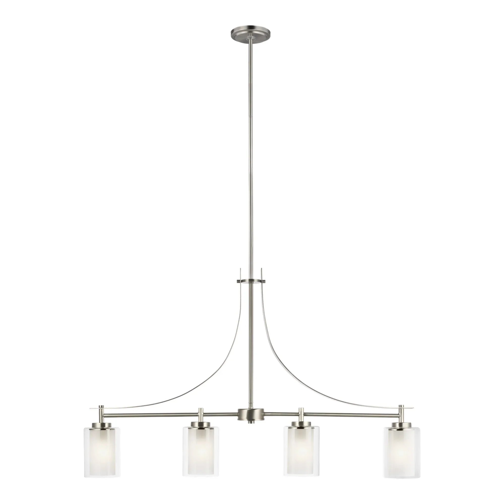 Elmwood Park 40" 4-Light Linear Pendant, Brushed Nickel Finish - Bees Lighting