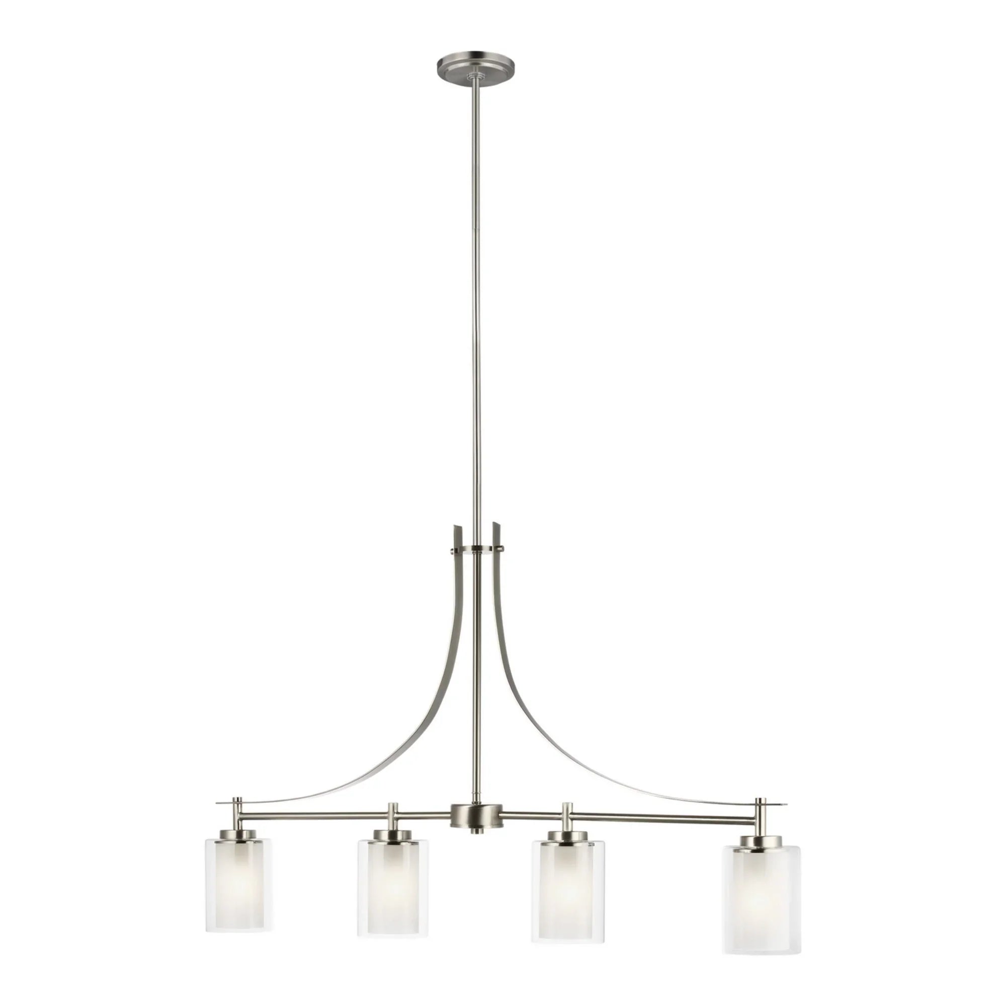 Elmwood Park 40" 4-Light Linear Pendant, Brushed Nickel Finish - Bees Lighting