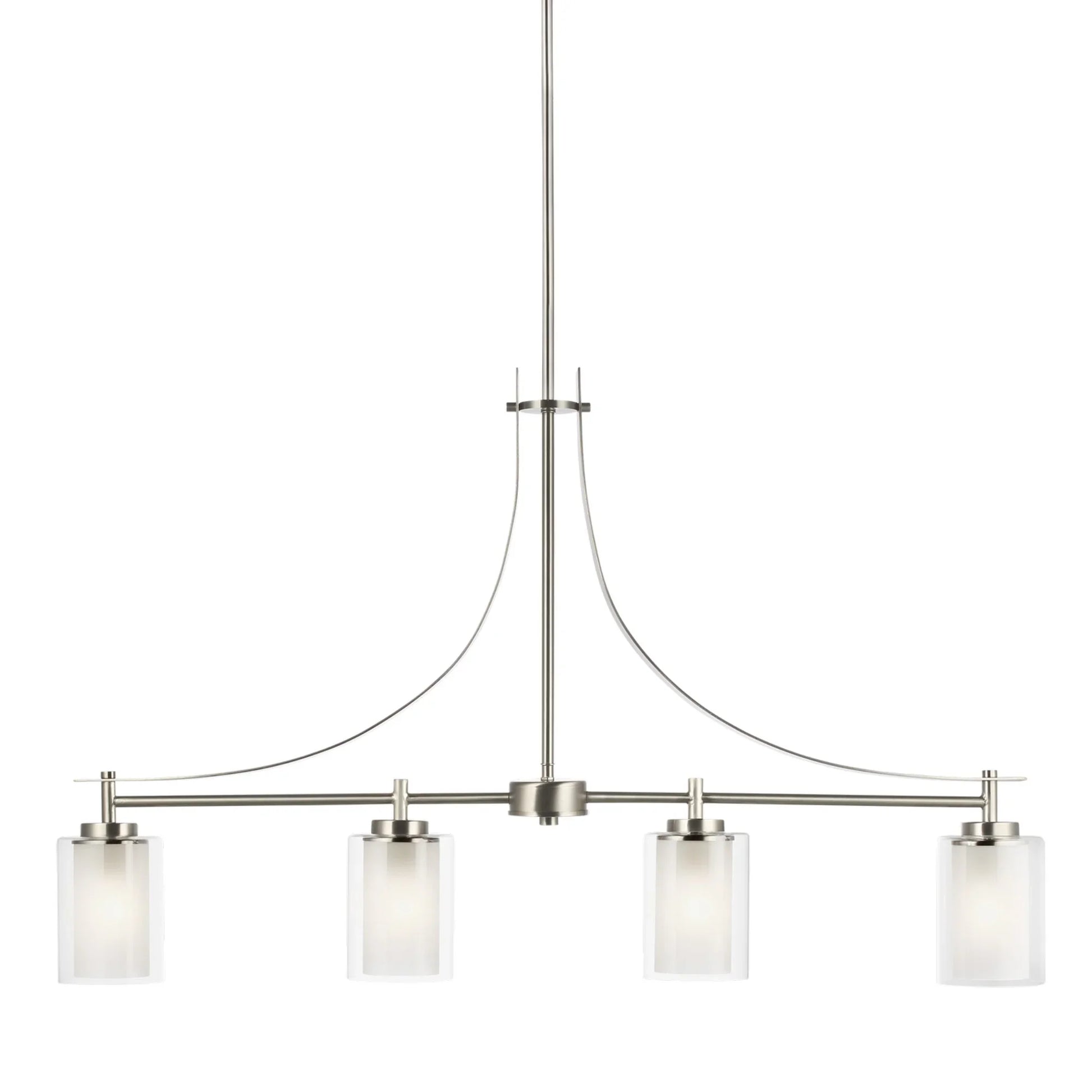 Elmwood Park 40" 4-Light LED Linear Pendant, Brushed Nickel Finish - Bees Lighting
