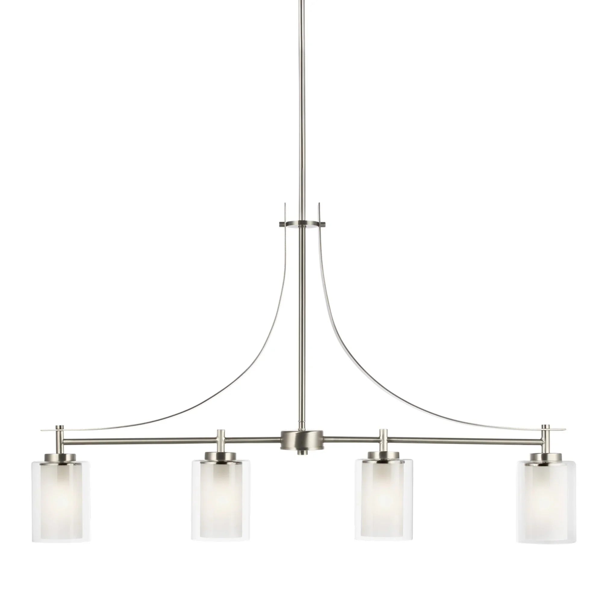 Elmwood Park 40" 4-Light LED Linear Pendant, Brushed Nickel Finish - Bees Lighting