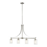 Elmwood Park 40" 4-Light LED Linear Pendant, Brushed Nickel Finish - Bees Lighting