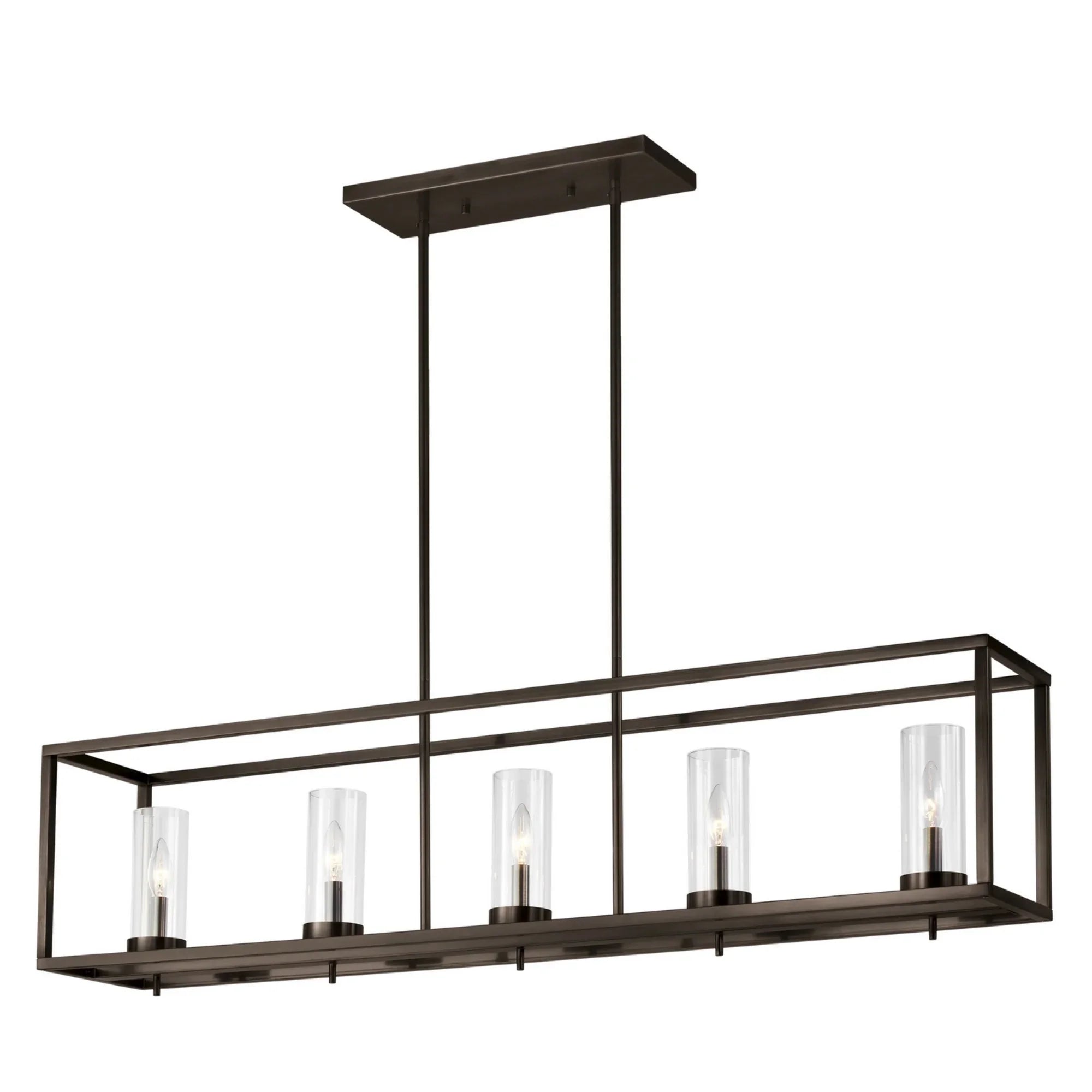 Zire 48" 5-Light LED Island Pendant, Brushed Oil Rubbed Bronze Finish - Bees Lighting