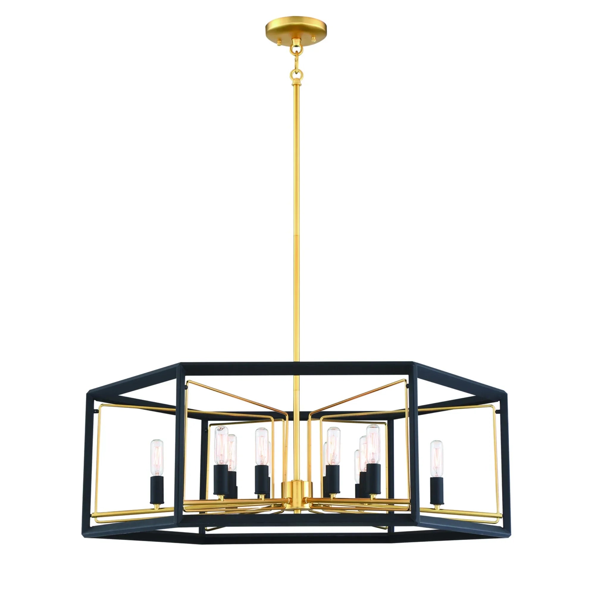Sable Point 26" 12-Light Pendant, Sand Coal & Honey Gold Accents - Bees Lighting
