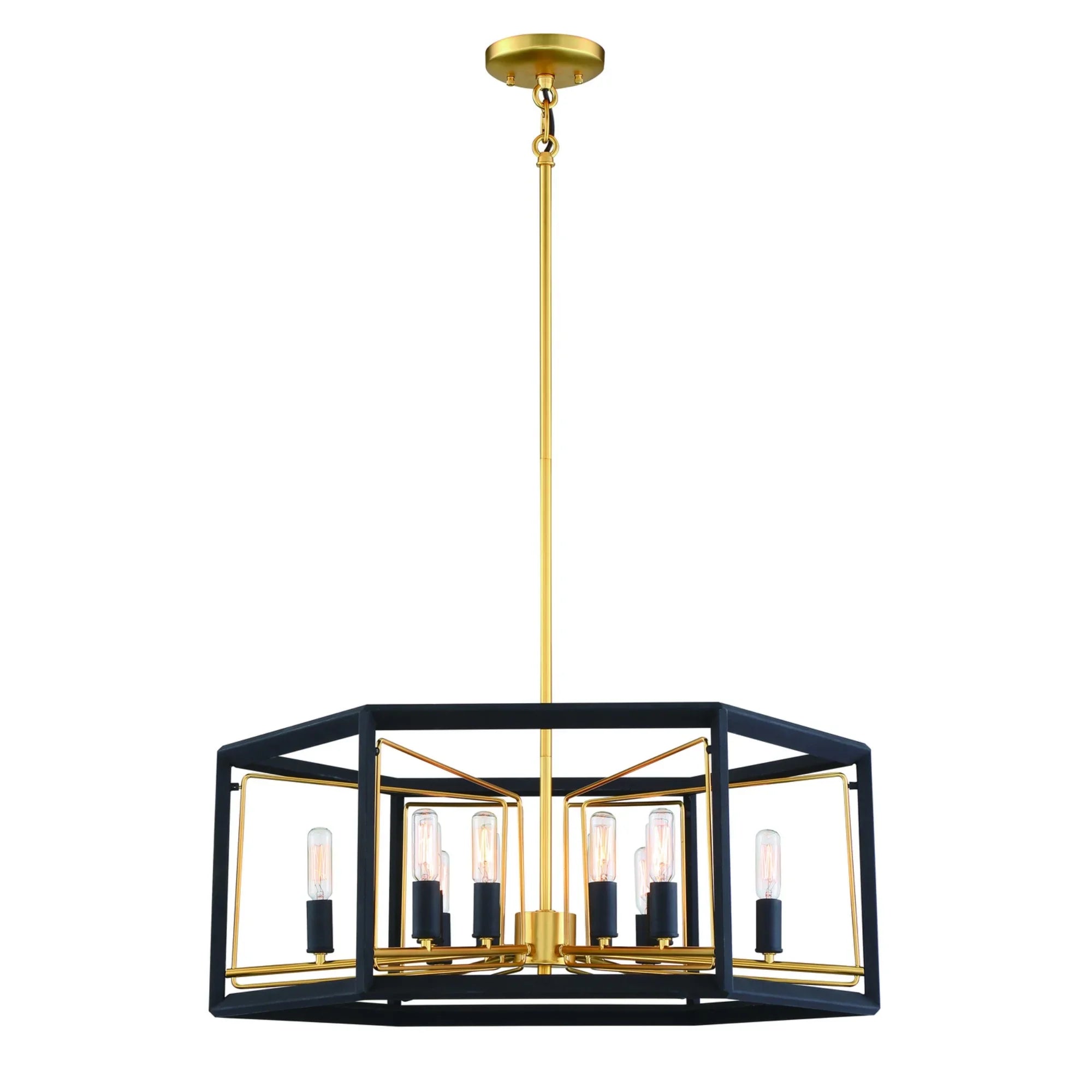 Sable Point 32" 12-Light Pendant, Sand Coal & Honey Gold Accents - Bees Lighting