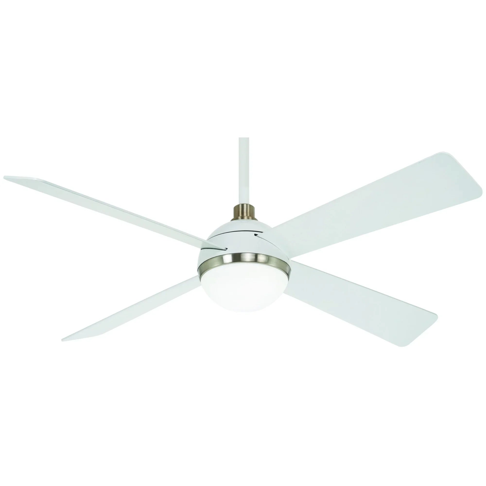 Orb LED 54" White & Nickel Ceiling Fan with Remote - Bees Lighting