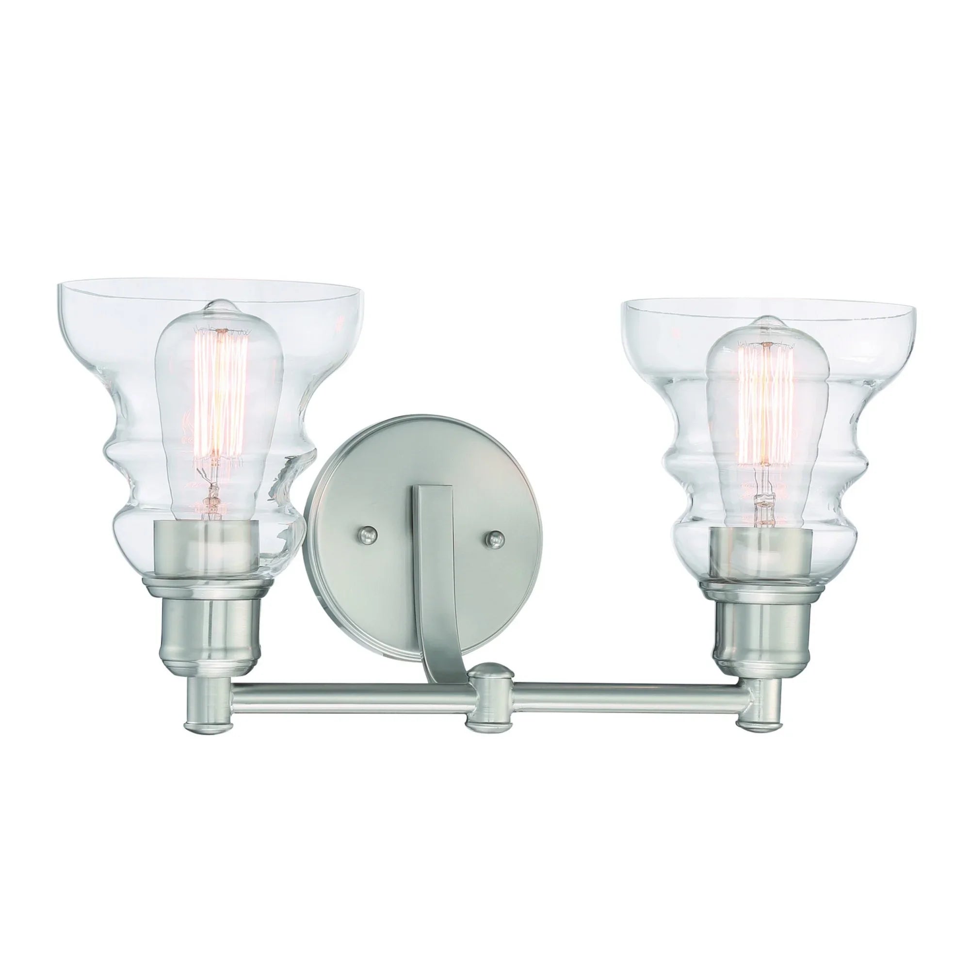 Waterbury 16" 2-Light Bath Vanity, Brushed Nickel Finish - Bees Lighting