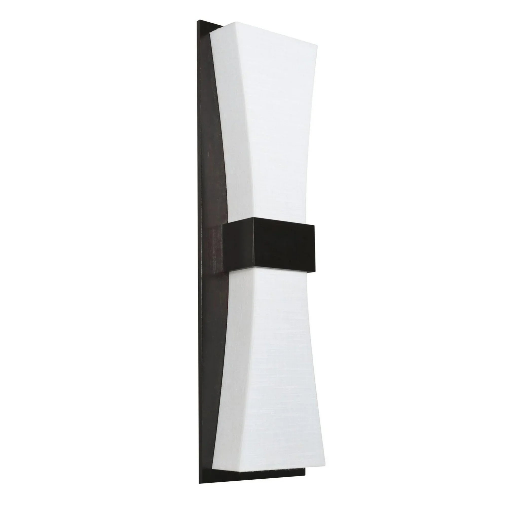 Aberdeen 19" LED Wall Sconce, Espresso Finish, Linen White Shade - Bees Lighting