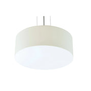 Anton 19" LED Pendant, Satin Nickel & Linen White Finish - Bees Lighting