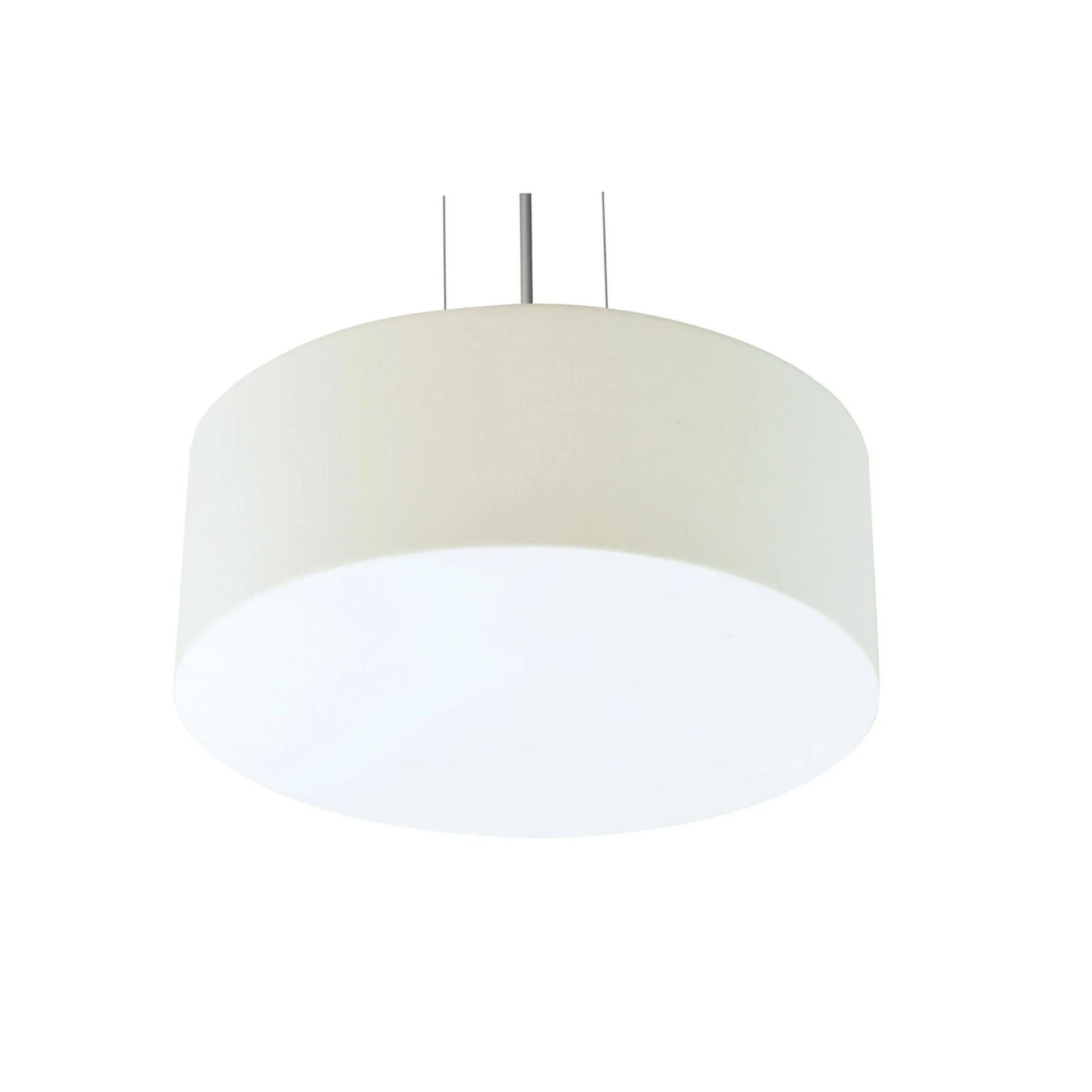 Anton 19" LED Pendant, Satin Nickel & Linen White Finish - Bees Lighting