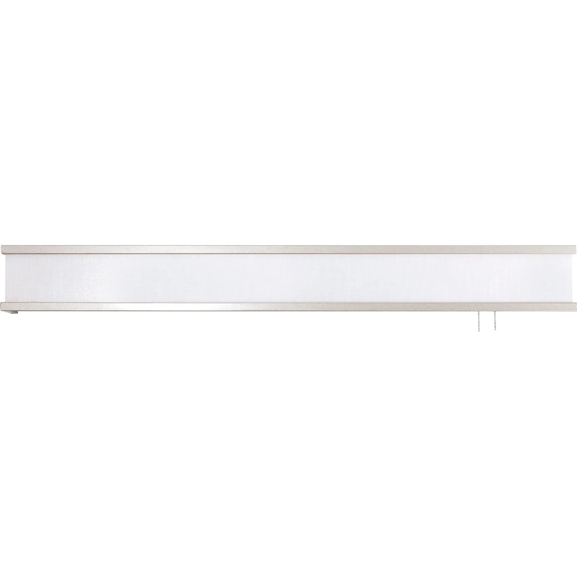 Randolph 38" LED Overbed Light, Linen White Satin Nickel Finish - Bees Lighting