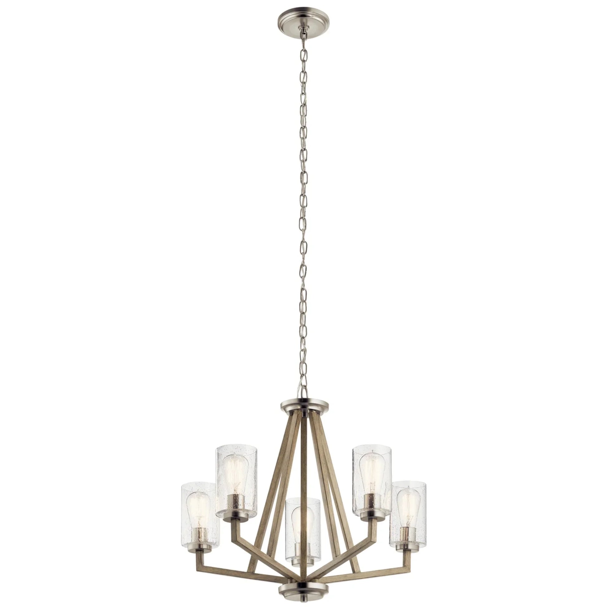 Deryn 24" 5-Light Chandelier, Distressed Antique Gray Finish - Bees Lighting