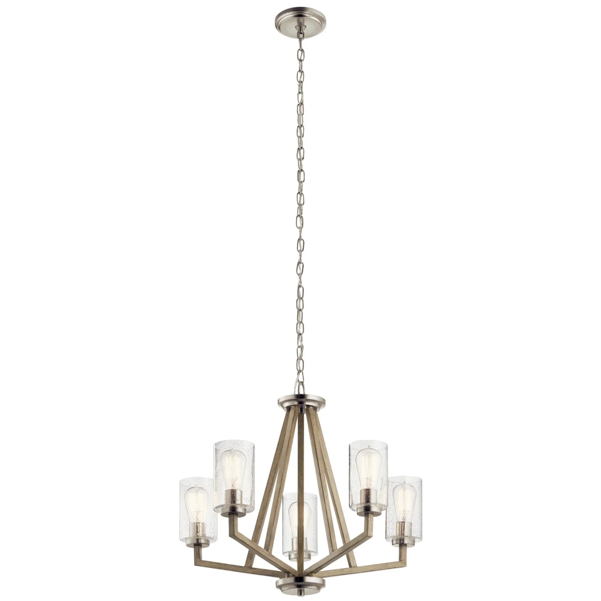Deryn 24" 5-Light Chandelier, Distressed Antique Gray Finish - Bees Lighting