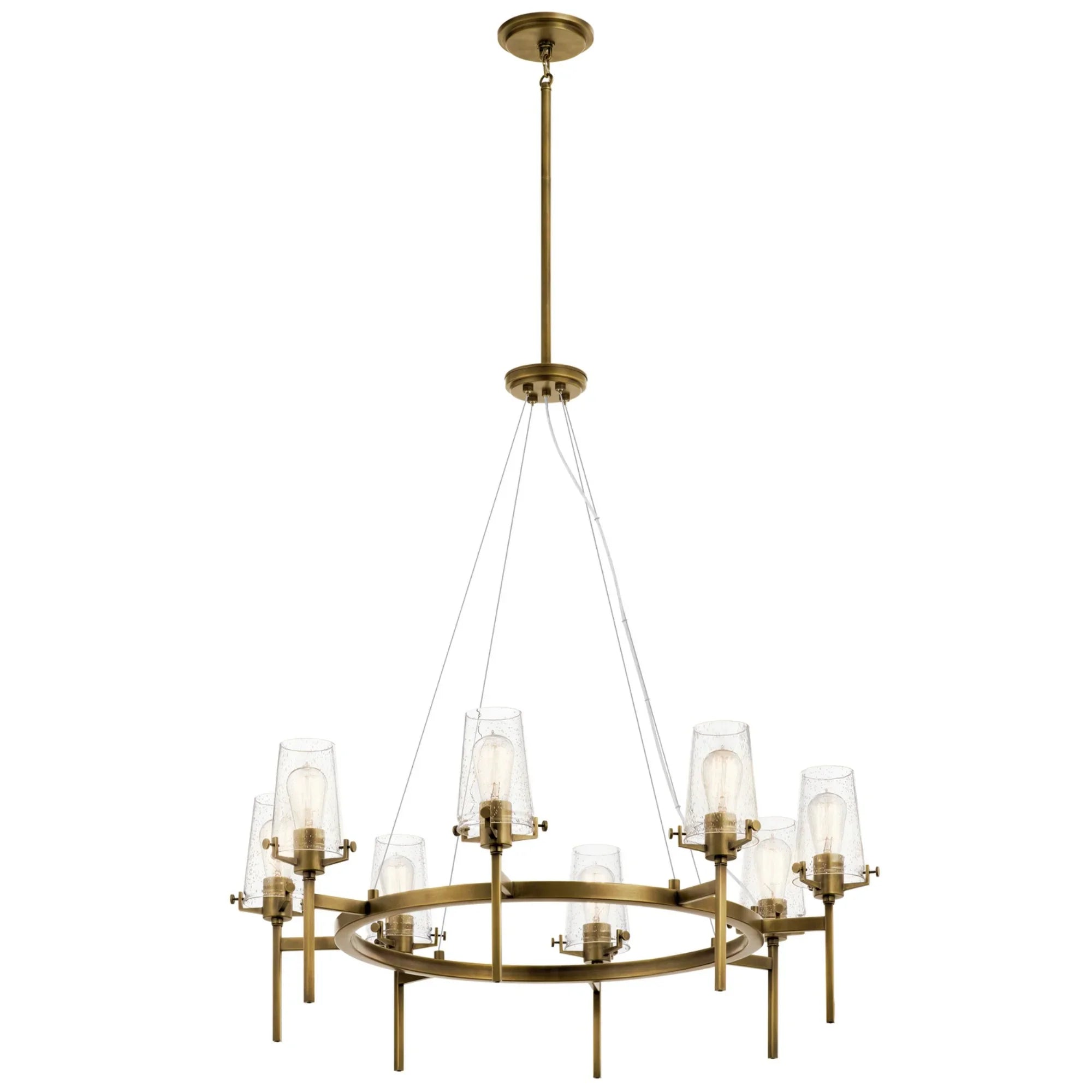 Alton 38" 8-Light Chandelier, Natural Brass Finish - Bees Lighting