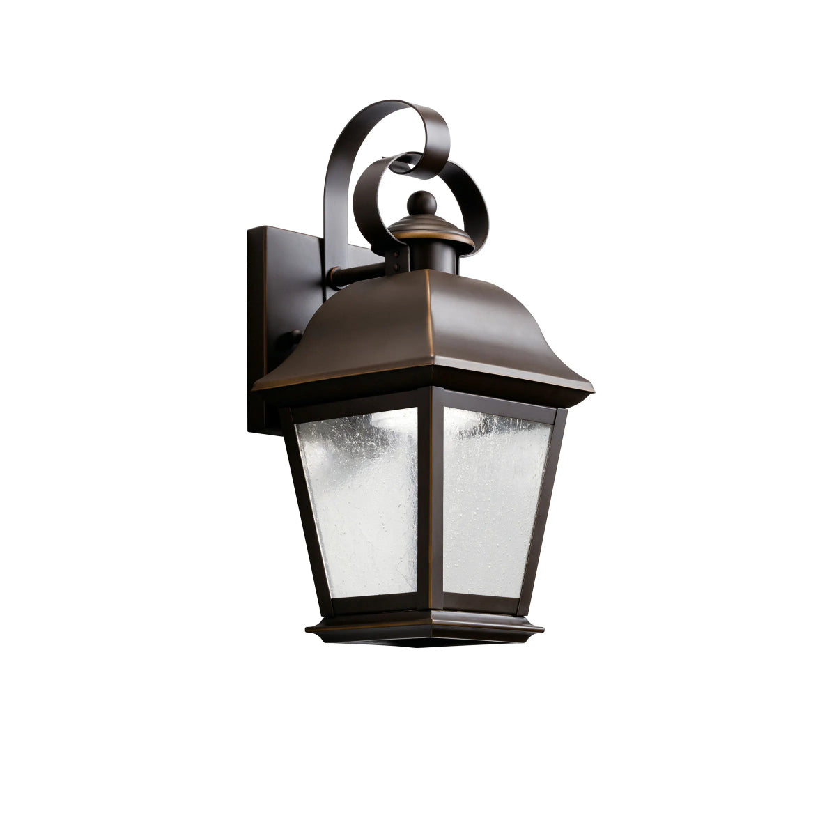 Mount Vernon 13" 1-Light Outdoor Wall Light With Clear Seeded Glass, Bronze Finish - Bees Lighting