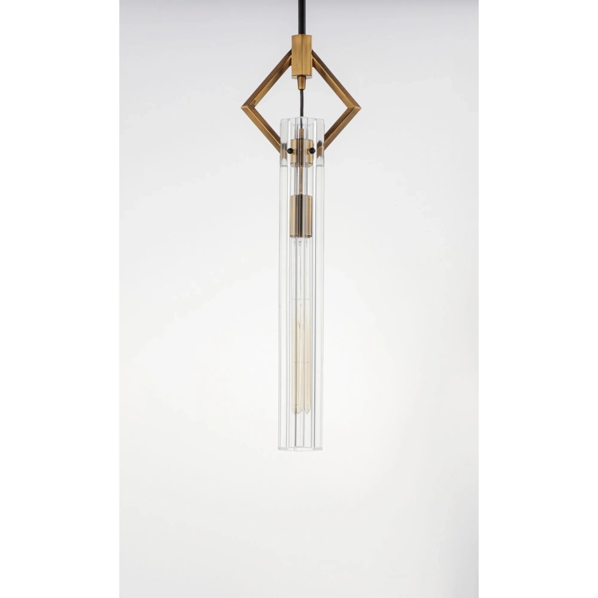 Flambeau 26" Pendant, Black & Antique Brass Finish - Bees Lighting