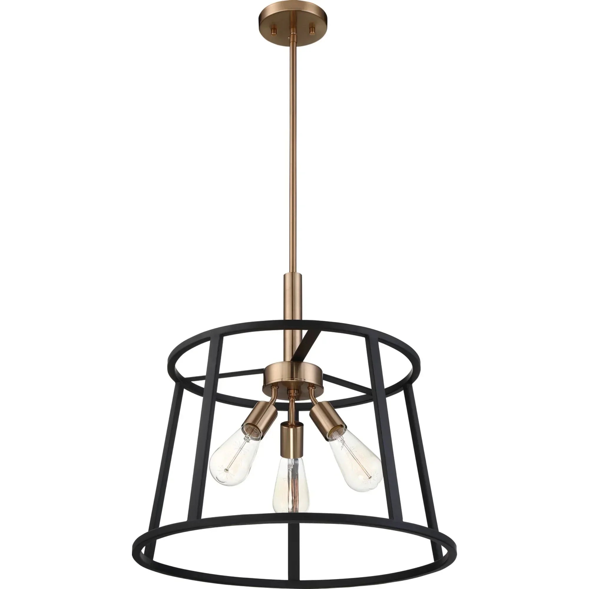 Chassis Pendant Light Copper Brushed Brass and Matte Black Finish - Bees Lighting