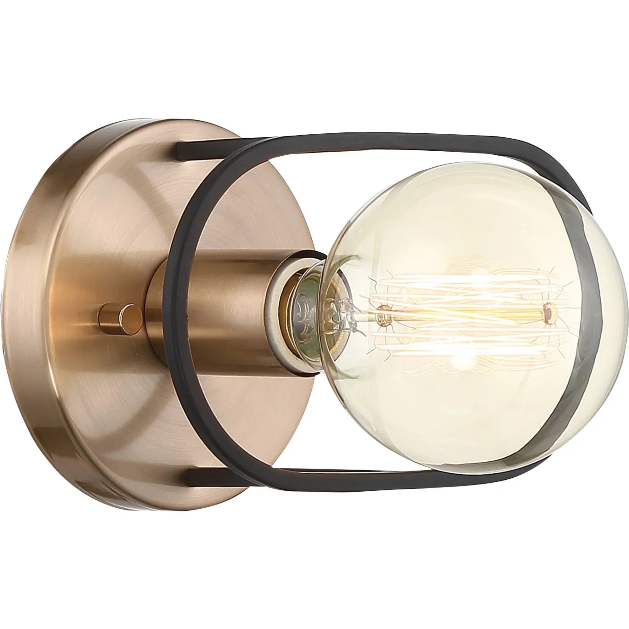 Chassis Vanity Light Copper Brushed Brass and Matte Black Finish - Bees Lighting