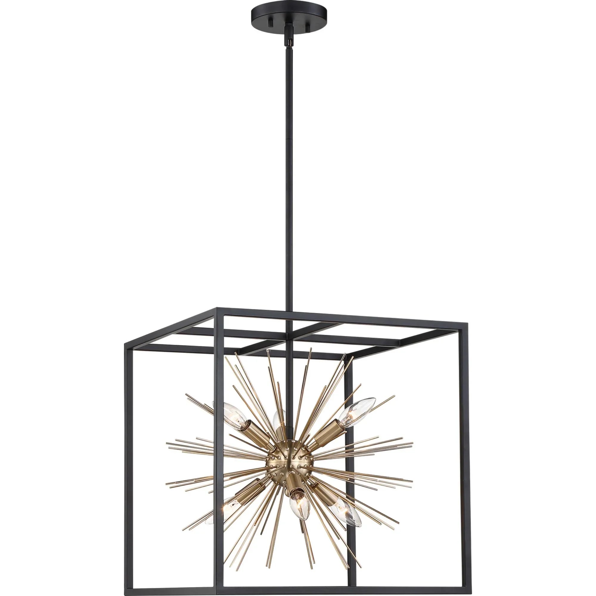 Spirefly 17" 6 Lights Pendant, Black Finish - Bees Lighting