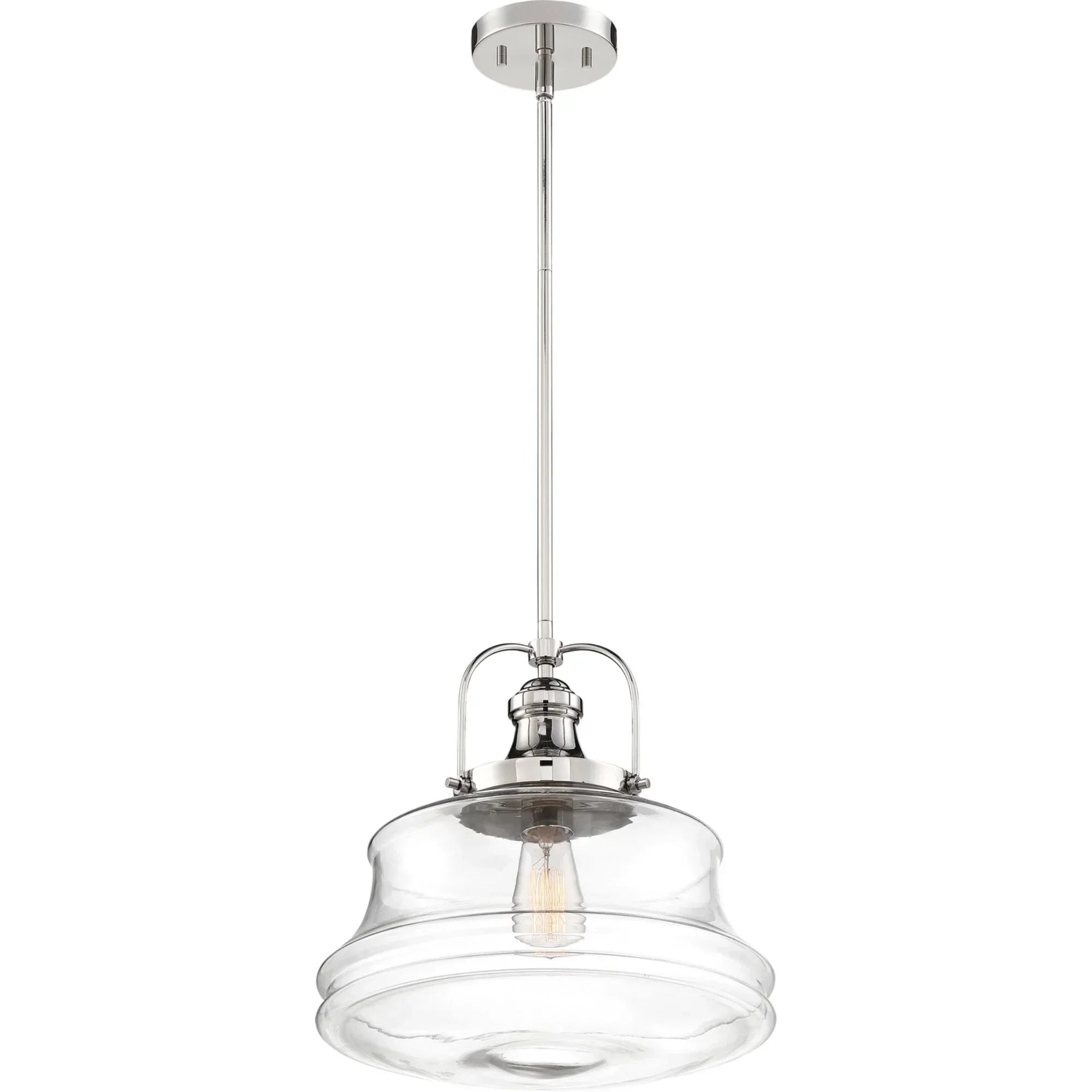 Basel 14 in. 1 Light Pendant Light, Clear Glass - Bees Lighting