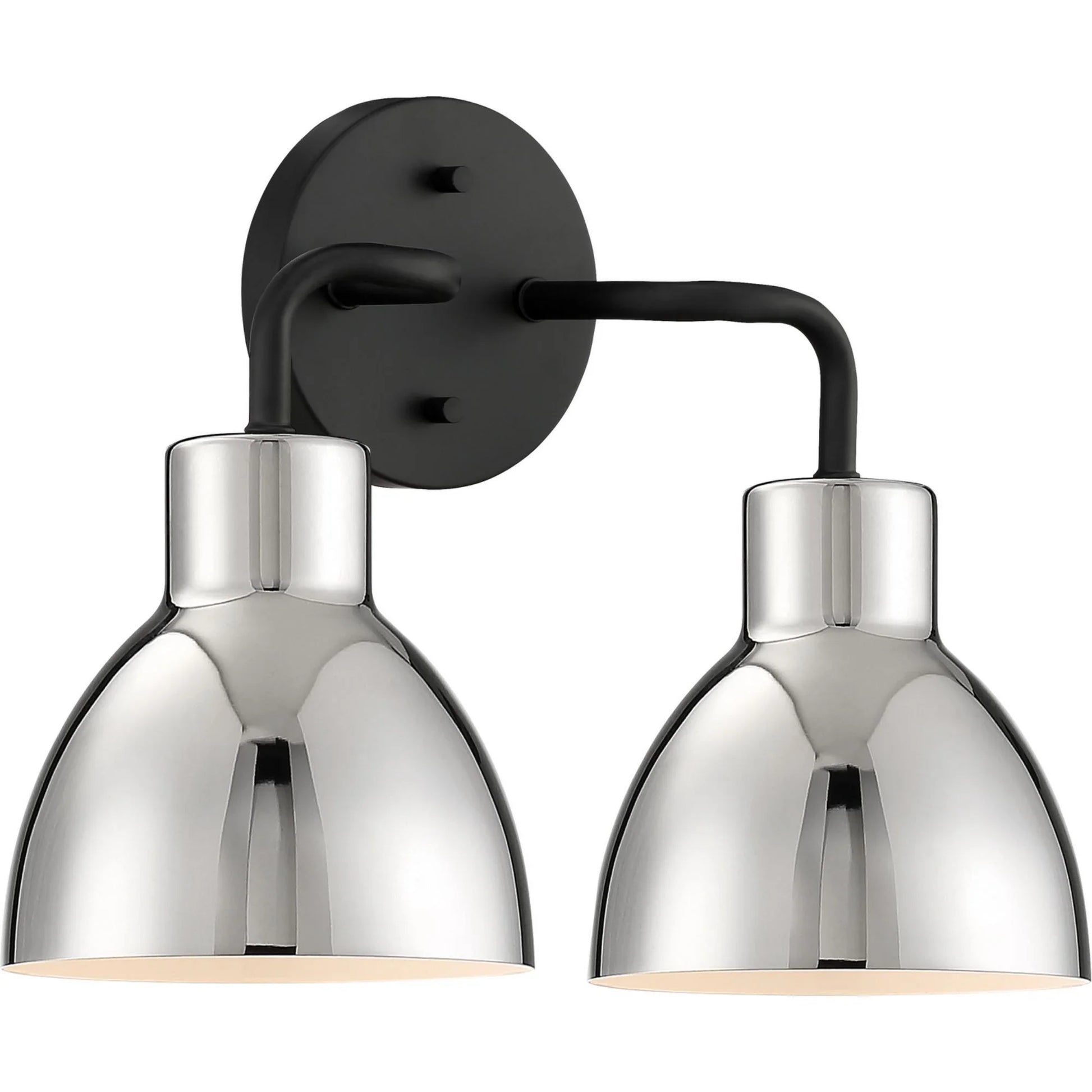 Sloan 14" 2 Lights Vanity, Black and Nickel Finish - Bees Lighting