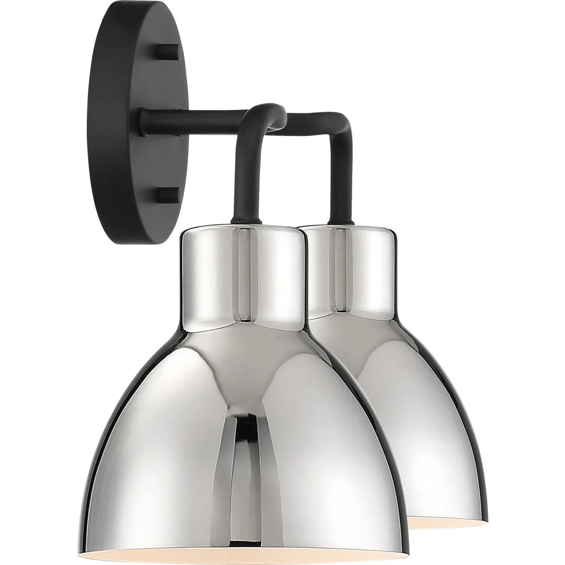 Sloan 14" 2 Lights Vanity, Black and Nickel Finish - Bees Lighting