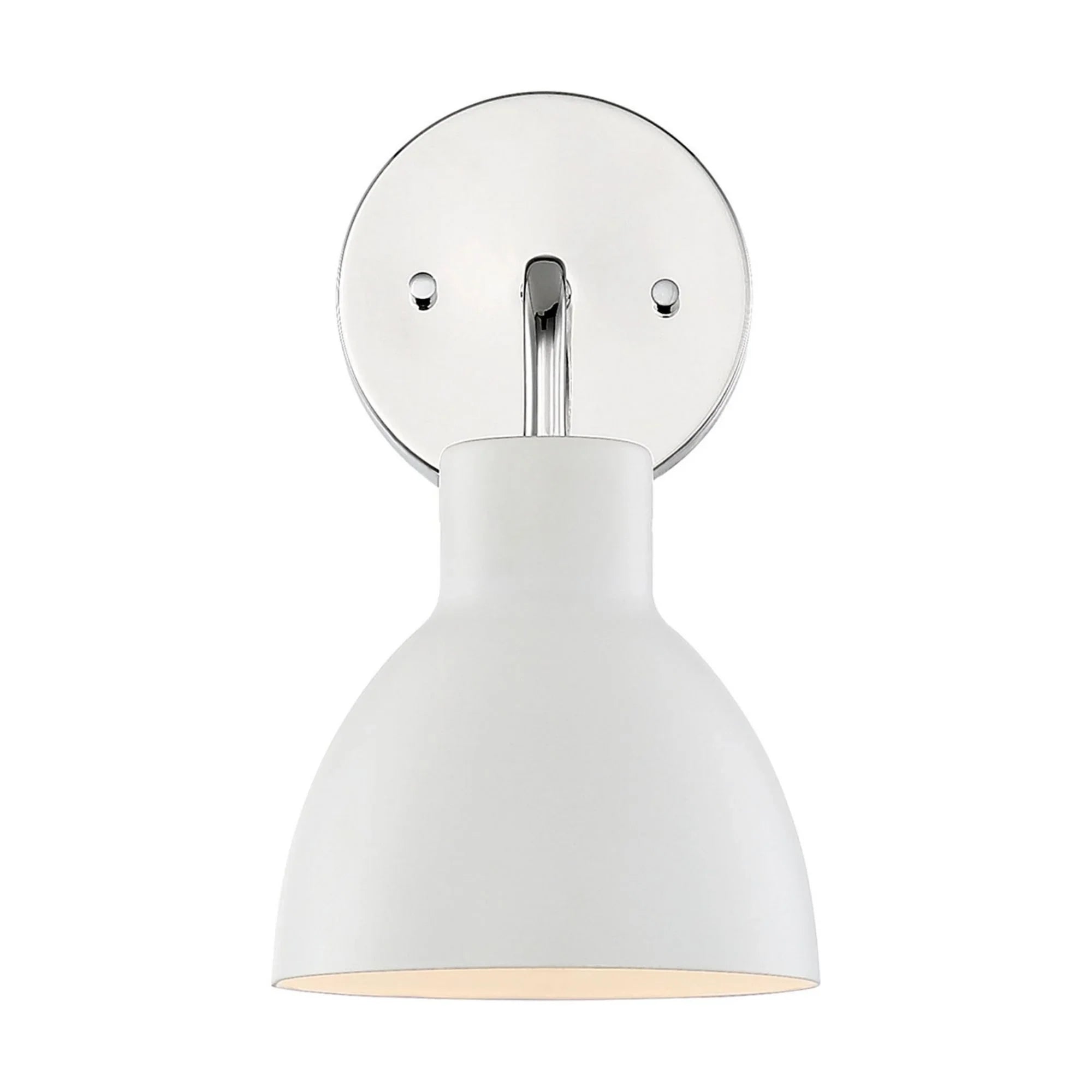 Sloan 10" Armed Sconce, White and Nickel Finish - Bees Lighting