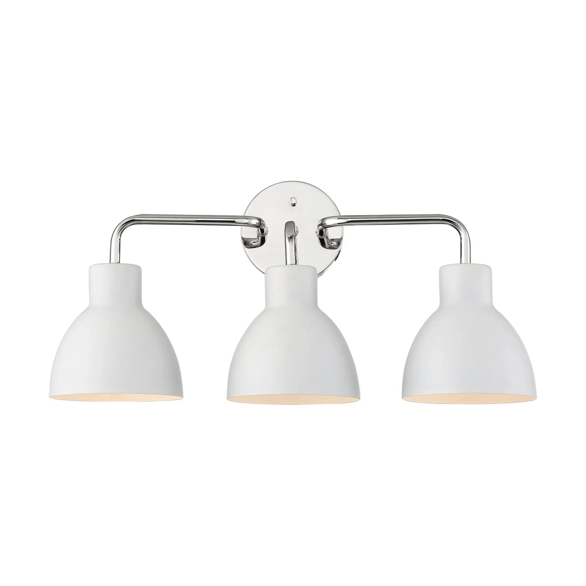 Sloan 22" 3 Lights Vanity, White and Nickel Finish - Bees Lighting